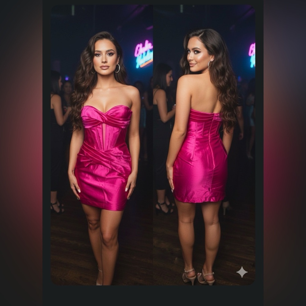 BCBG Paris Fuchsia Strapless Dress